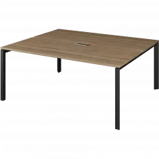 Бенч двойной на 2 рабочих места на металлокаркасе НТМП.П.Б2-200 Дуб сафари/Антрацит 2000x1496x750 Аргентум-МП