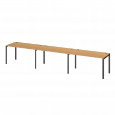 Бенч линейный на 3 рабочих места АМБЛ-004-3 Ольха/Антрацит 4800x730x760 Арго-М