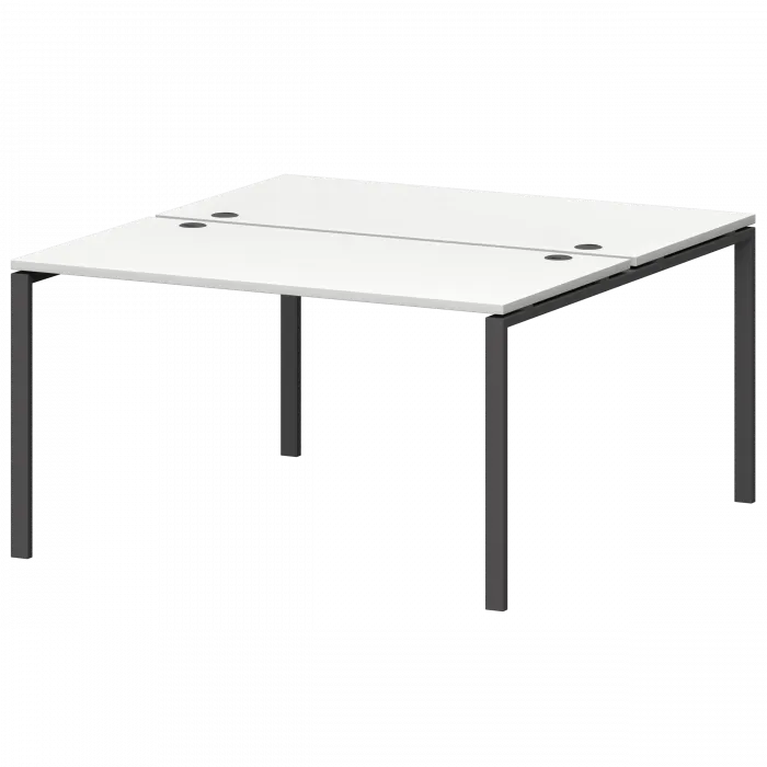 Бенч двойной на металлокаркасе СМС2-П-10К.149.Пр25 Белый/Антрацит 1000x1496x750 Смарт
