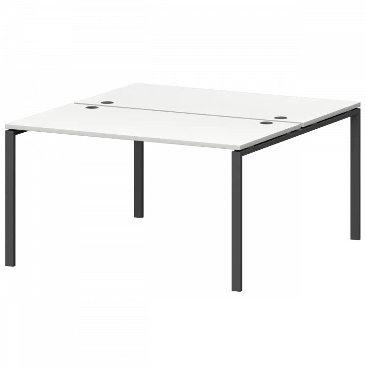 Бенч двойной на металлокаркасе СМС2-П-10К.149.Пр25 Белый/Антрацит 1000x1496x750 Смарт