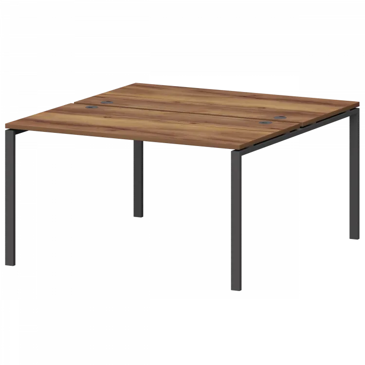 Бенч двойной на металлокаркасе СМС2-П-18К.149.Пр25 Таксония/Антрацит 1800x1496x750 Смарт