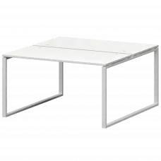 Бенч двойной на металлокаркасе СМС2-О-10К.149.Пр25 Белый/Белый 1000x1496x750 Смарт