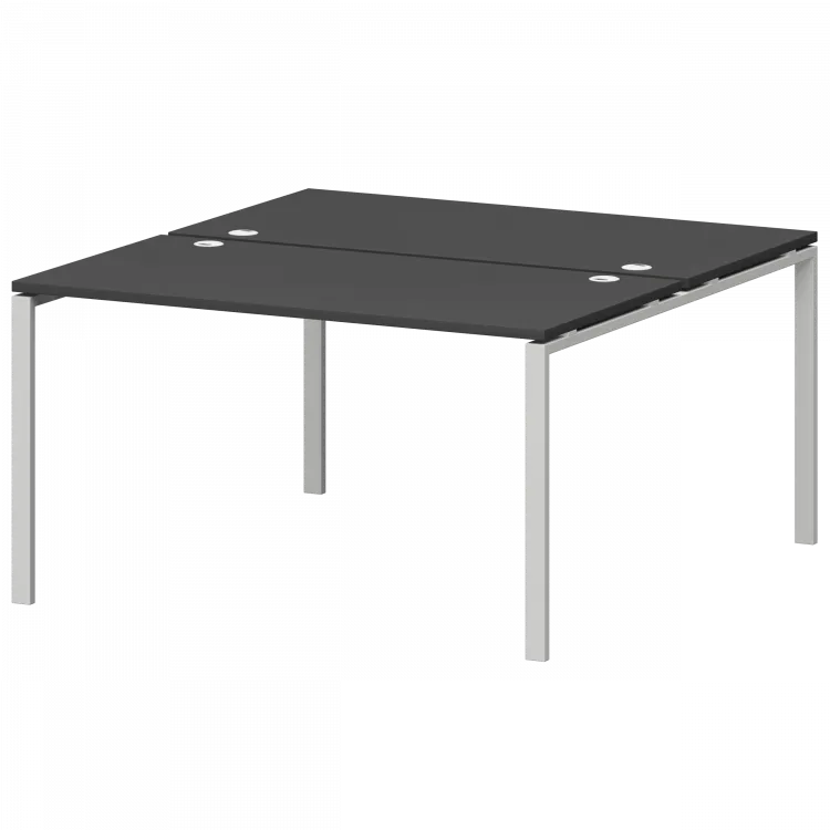 Бенч двойной на металлокаркасе СМС2-П-10К.149.Пр25 Графит/Белый 1000x1496x750 Смарт