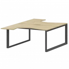 Бенч эргономичный на 2 рабочих места на металлокаркасе НТМП.О.Б2-040 Баттл Рок/Антрацит 1400x2036x750 Аргентум-МП