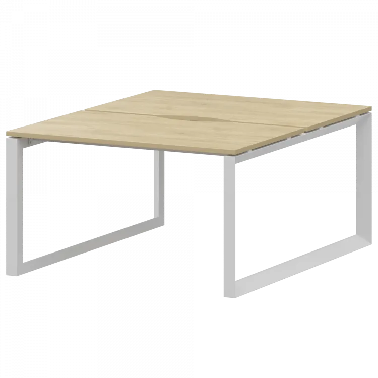 Бенч двойной на 2 рабочих места на металлокаркасе НТМП.О.Б2-120 Баттл Рок/Белый 1200x1496x750 Аргентум-МП