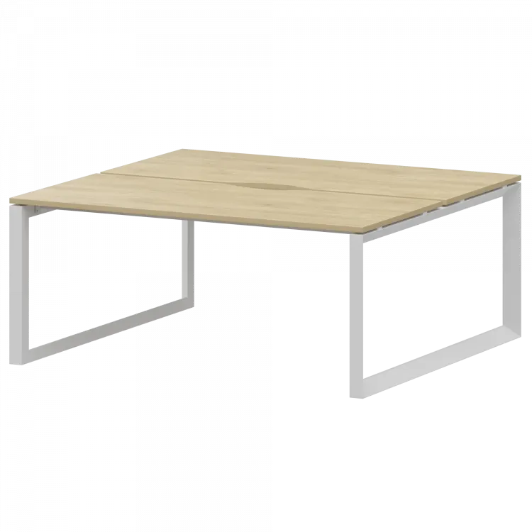 Бенч двойной на 2 рабочих места на металлокаркасе НТМП.О.Б2-160 Баттл Рок/Белый 1600x1496x750 Аргентум-МП