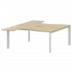 Бенч эргономичный на 2 рабочих места на металлокаркасе НТМП.П.Б2-060 Баттл Рок/Белый 1600x2036x750 Аргентум-МП