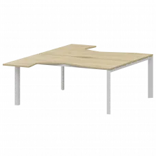 Бенч эргономичный на 2 рабочих места на металлокаркасе НТМП.П.Б2-060 Баттл Рок/Белый 1600x2036x750 Аргентум-МП