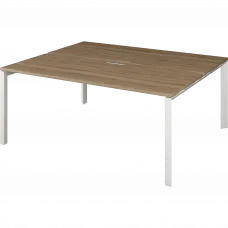 Бенч двойной на 2 рабочих места на металлокаркасе НТМП.П.Б2-200 Дуб сафари/Белый 2000x1496x750 Аргентум-МП