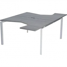 Бенч эргономичный на 2 рабочих места на металлокаркасе НТМП.П.Б2-060 Лиственница/Белый 1600x2036x750 Аргентум-МП