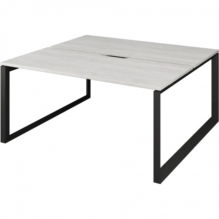 Бенч двойной на 2 рабочих места на металлокаркасе НТМП.О.Б2-120 Сосна винтер/Антрацит 1200x1496x750 Аргентум-МП