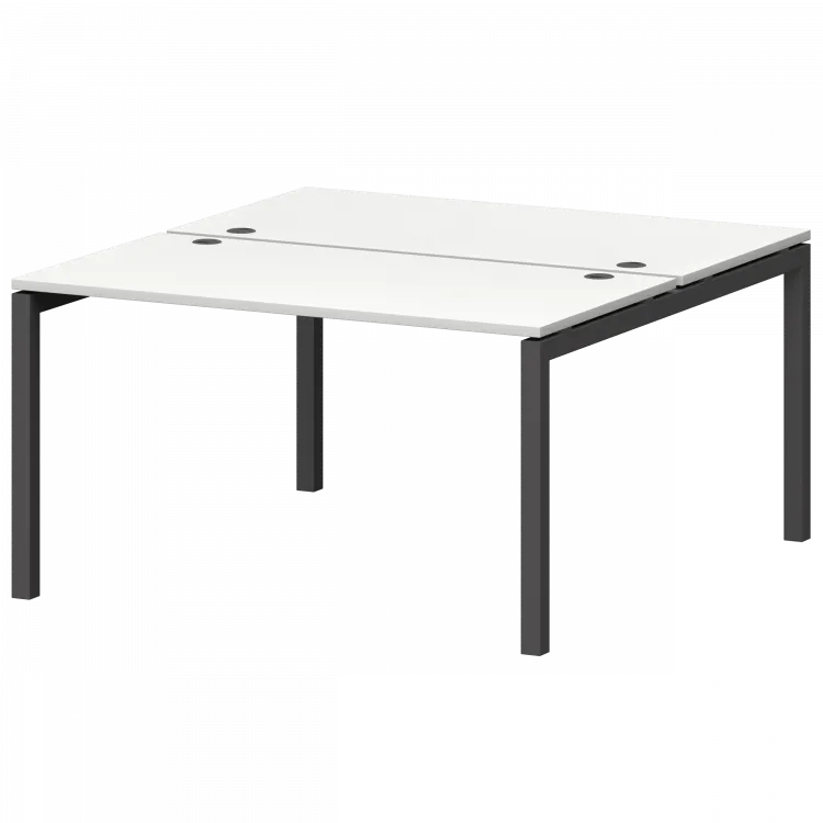 Бенч двойной на металлокаркасе СМС2-П-18К.149.Пр50 Белый/Антрацит 1800x1496x750 Смарт