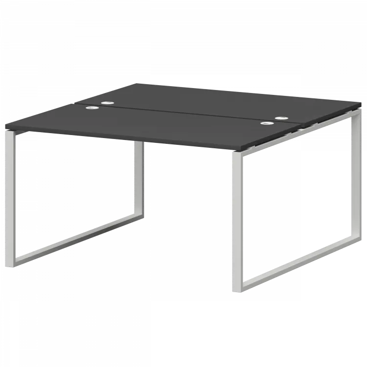 Бенч двойной на металлокаркасе СМС2-О-12К.149.Пр25 Графит/Белый 1200x1496x750 Смарт