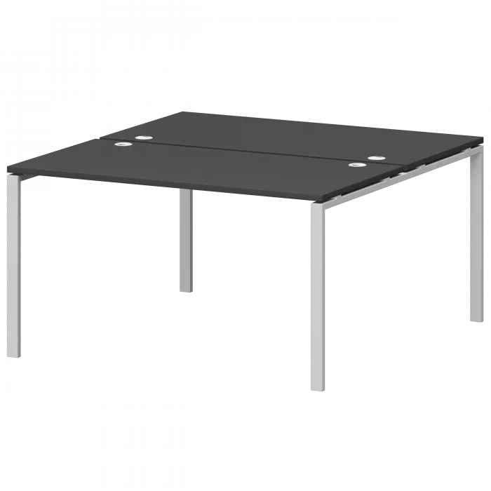 Бенч двойной на металлокаркасе СМС2-П-18К.149.Пр25 Графит/Белый 1800x1496x750 Смарт