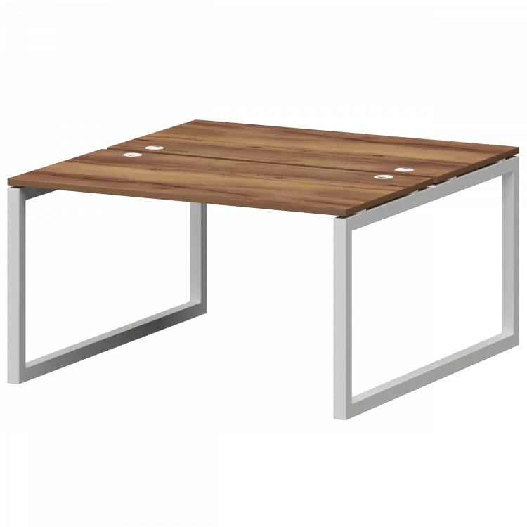 Бенч двойной на металлокаркасе СМС2-О-14К.149.Пр50 Таксония/Белый 1400x1496x750 Смарт