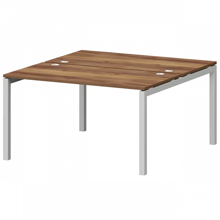 Бенч двойной на металлокаркасе СМС2-П-18К.149.Пр50 Таксония/Белый 1800x1496x750 Смарт