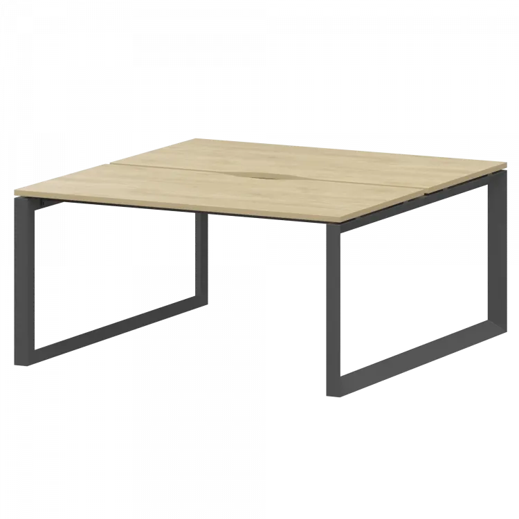 Бенч двойной на 2 рабочих места на металлокаркасе НТМП.О.Б2-140 Баттл Рок/Антрацит 1400x1496x750 Аргентум-МП