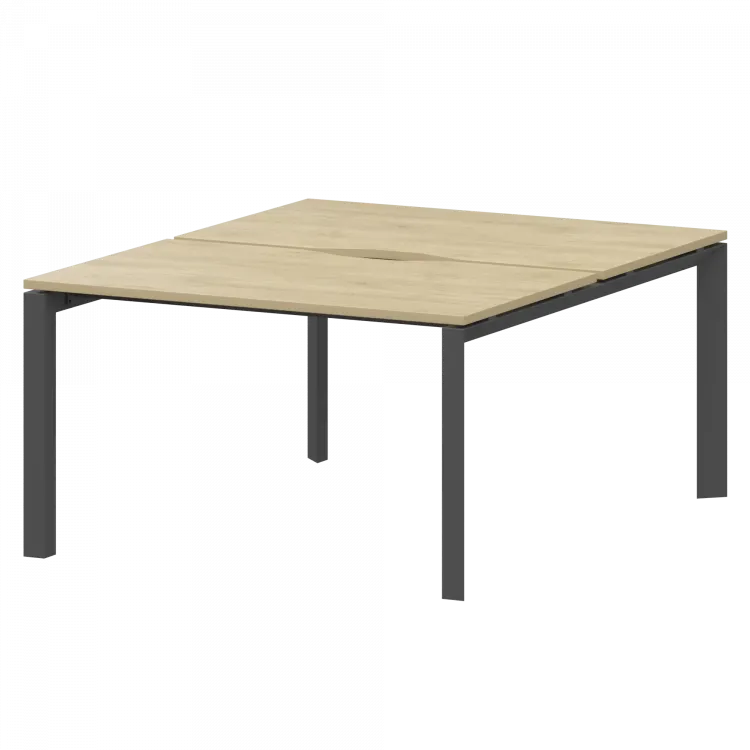 Бенч двойной на 2 рабочих места на металлокаркасе НТМП.П.Б2-120 Баттл Рок/Антрацит 1200x1496x750 Аргентум-МП