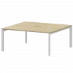 Бенч двойной на 2 рабочих места на металлокаркасе НТМП.П.Б2-160 Баттл Рок/Белый 1600x1496x750 Аргентум-МП