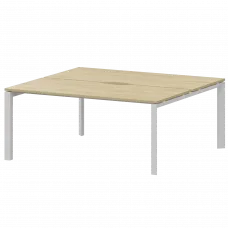 Бенч двойной на 2 рабочих места на металлокаркасе НТМП.П.Б2-160 Баттл Рок/Белый 1600x1496x750 Аргентум-МП