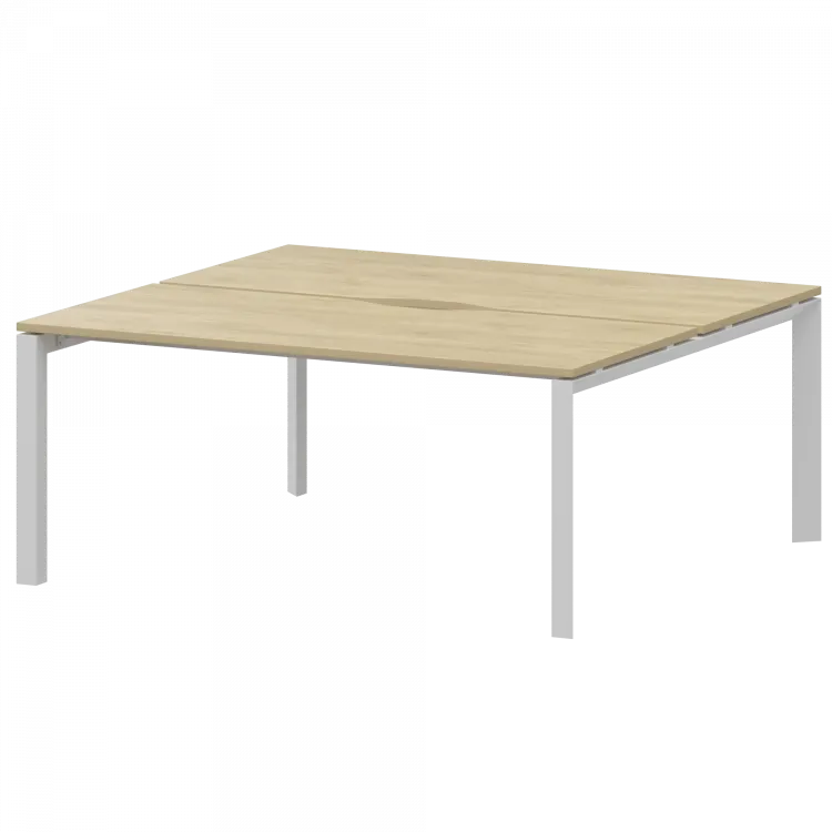 Бенч двойной на 2 рабочих места на металлокаркасе НТМП.П.Б2-160 Баттл Рок/Белый 1600x1496x750 Аргентум-МП