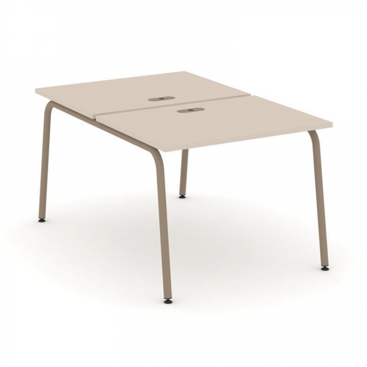 Estetica Рабочая станция 2 места ES.D.RS-2.1-LK Капучино/Металл Латте 980*1500*750