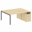 Metal System Quattro Рабочая станция с тумбой на П-образном м/к 40БП.РС-СТП-2.3 Акация Лорка/Металл