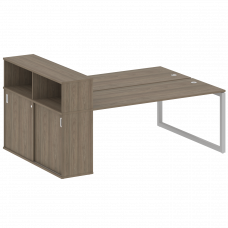 Metal System Quattro Рабочая станция с шкафом-купе на О-образном м/к 50БО.РС-СШК-2.5 Т Вяз Благородн