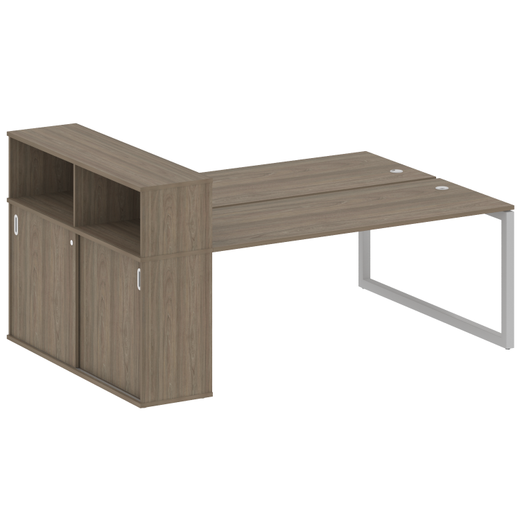 Metal System Quattro Рабочая станция с шкафом-купе на О-образном м/к 50БО.РС-СШК-2.5 Т Вяз Благородн