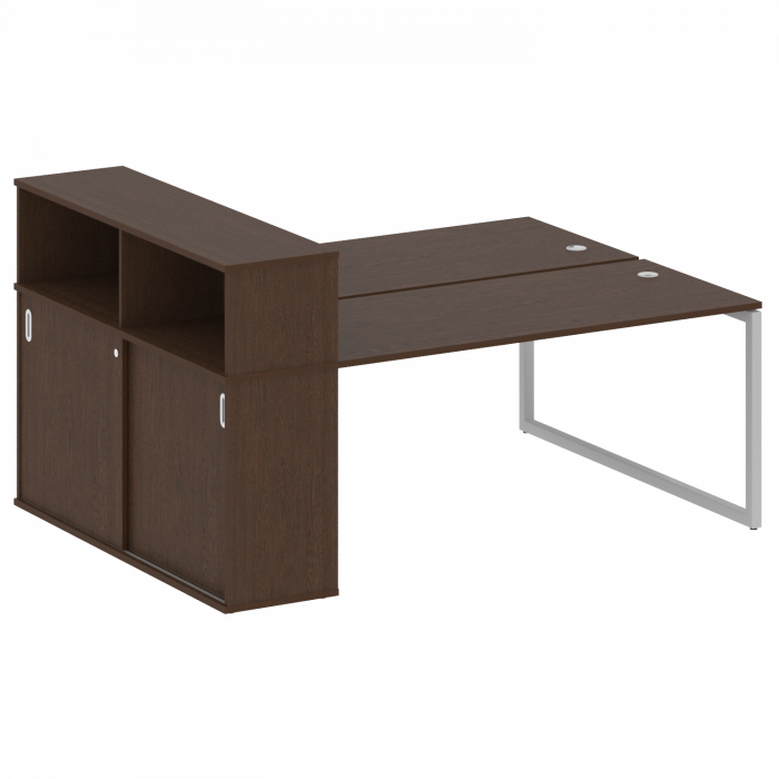 Метал Систем Куатро Рабочая станция с шкафом-купе на О-образном м/к 40БО.РС-СШК-2.4 Т Венге Цаво/Мет