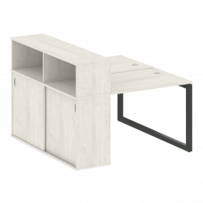 Metal System Quattro Рабочая станция с шкафом-купе на О-образном м/к 50БО.РС-СШК-2.1 Т Дуб Наварра/М