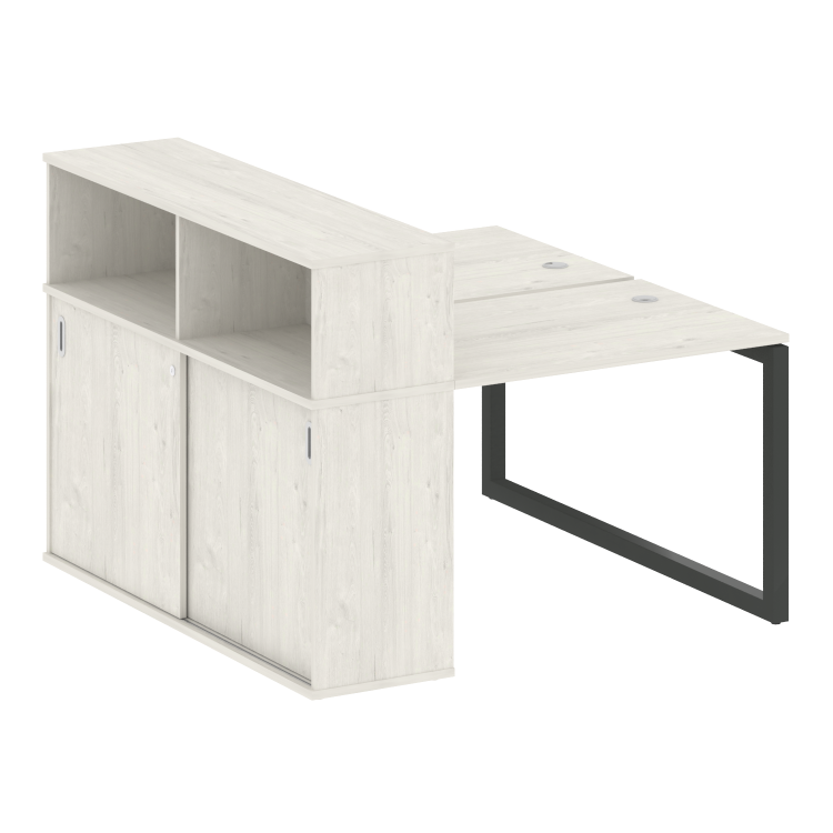 Metal System Quattro Рабочая станция с шкафом-купе на О-образном м/к 50БО.РС-СШК-2.1 Т Дуб Наварра/М