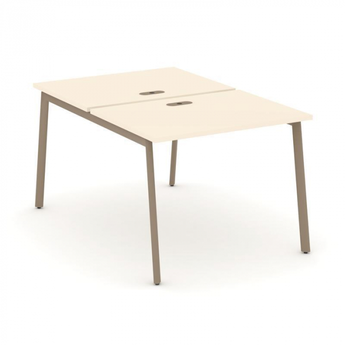 Эстетика Рабочая станция 2 места ES.D.RS-2.1-LP Сатин/Металл Латте 980*1500*750