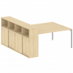 Metal System Quattro Рабочая станция с шкафом-купе на П-образном м/к 40БП.РС-СШК-4.5 Т Акация Лорка/