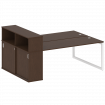 Metal System Quattro Рабочая станция с шкафом-купе на О-образном м/к 50БО.РС-СШК-2.5 Т Венге Цаво/Ме
