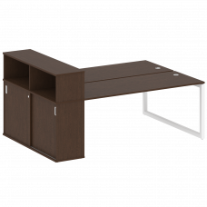 Metal System Quattro Рабочая станция с шкафом-купе на О-образном м/к 50БО.РС-СШК-2.5 Т Венге Цаво/Ме