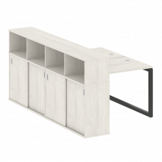 Metal System Quattro Рабочая станция с шкафом-купе на О-образном м/к 50БО.РС-СШК-4.1 Т Дуб Наварра/М