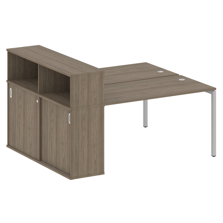 Metal System Quattro Рабочая станция с шкафом-купе на П-образном м/к 40БП.РС-СШК-2.3 Т Вяз Благородн