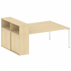 Metal System Quattro Рабочая станция с шкафом-купе на П-образном м/к 50БП.РС-СШК-2.5 Т Акация Лорка/