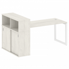 Metal System Quattro Рабочая станция с шкафом-купе на О-образном м/к 50БО.РС-СШК-2.4 Т Дуб Наварра/М