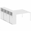 Metal System Quattro Рабочая станция с шкафом-купе на П-образном м/к 40БП.РС-СШК-4.5 Т Белый/Металл