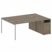 Metal System Quattro Рабочая станция с тумбой на П-образном м/к 40БП.РС-СТП-2.4 Вяз Благородный/Мета