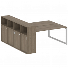 Metal System Quattro Рабочая станция с шкафом-купе на О-образном м/к 50БО.РС-СШК-4.5 Т Вяз Благородн