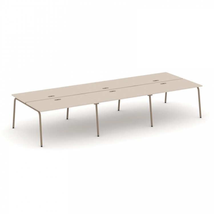 Estetica Рабочая станция 6 мест ES.D.RS-6.3-LK Капучино/Металл Латте 4140*1500*750