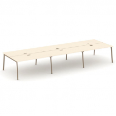 Estetica Рабочая станция 6 мест ES.D.RS-6.4-LP Сатин/Металл Латте 4740*1500*750