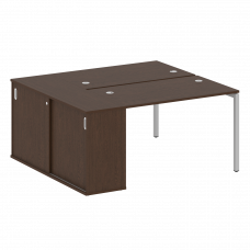 Metal System Quattro Рабочая станция с шкафом-купе на П-образном м/к 40БП.РС-СШК-1.2 Т Венге Цаво/Ме