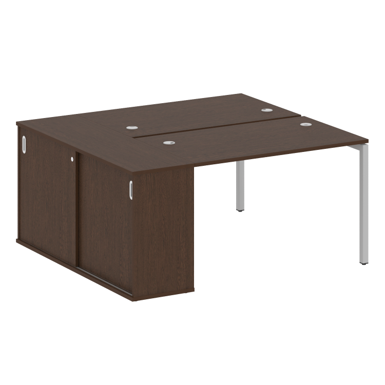 Metal System Quattro Рабочая станция с шкафом-купе на П-образном м/к 40БП.РС-СШК-1.2 Т Венге Цаво/Ме