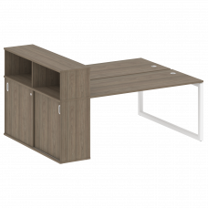 Metal System Quattro Рабочая станция с шкафом-купе на О-образном м/к 50БО.РС-СШК-2.4 Т Вяз Благородн