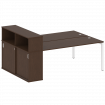 Metal System Quattro Рабочая станция с шкафом-купе на П-образном м/к 50БП.РС-СШК-2.5 Т Венге Цаво/Ме
