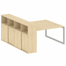 Metal System Quattro Рабочая станция с шкафом-купе на О-образном м/к 50БО.РС-СШК-4.4 Т Акация Лорка/